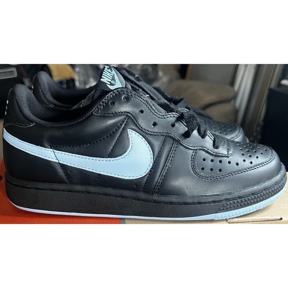 Nike Shoes - Nike Court Vision Low Women's Size 7.5 Lace-Up Black/Sky Blue Comfort Sneakers